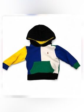 Polo by Ralph Lauren Colorblock Hoodie in Black, Blue, Yellow, Green, White